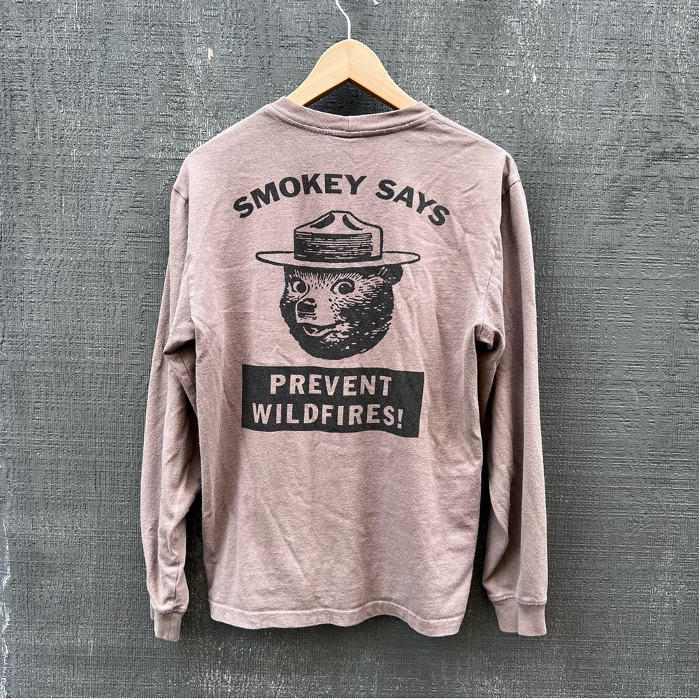 Filson Long Sleeve cotton T shirt. Smokey the Bear